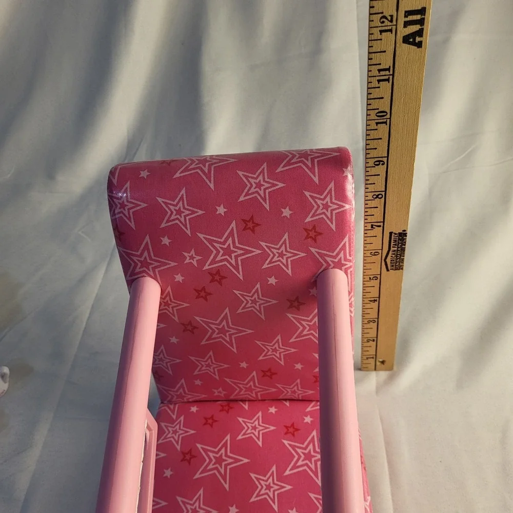 2017 American Girl Doll Pink Stars Bistro Cafe Treat Booster Counter High Chair